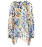 Karla Colletto Printed Silk Chiffon Blouse