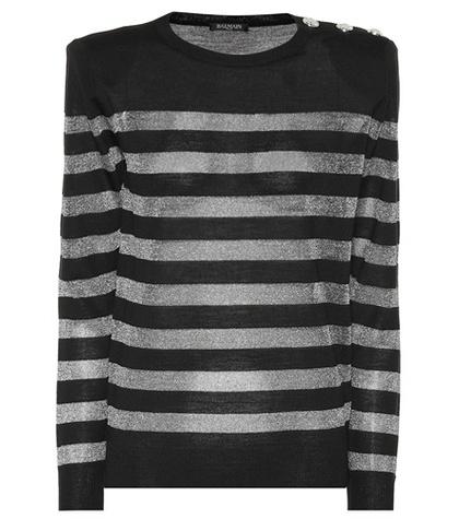 Balmain Striped Wool-blend Sweater
