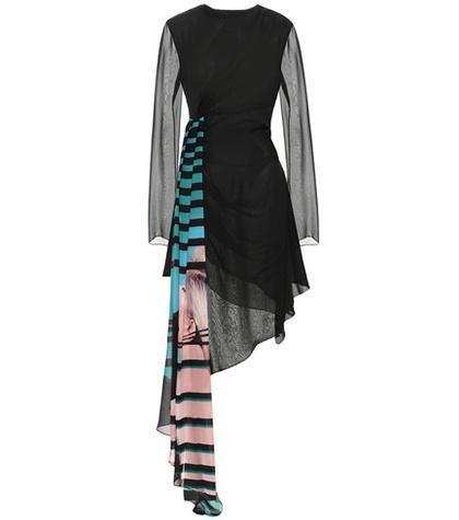 Off-white Printed Silk-chiffon Dress