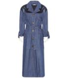 Miu Miu Velvet-trimmed Denim Coat