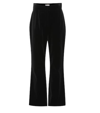 Saint Laurent Cropped High-rise Velvet Pants