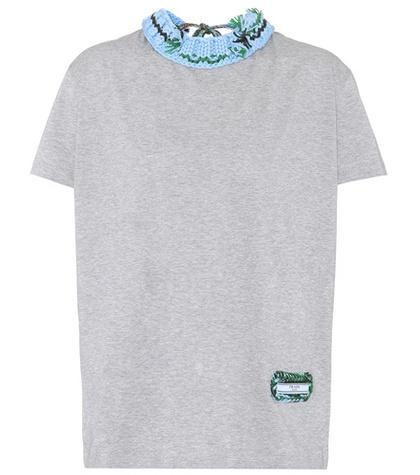 Prada Embellished Cotton T-shirt