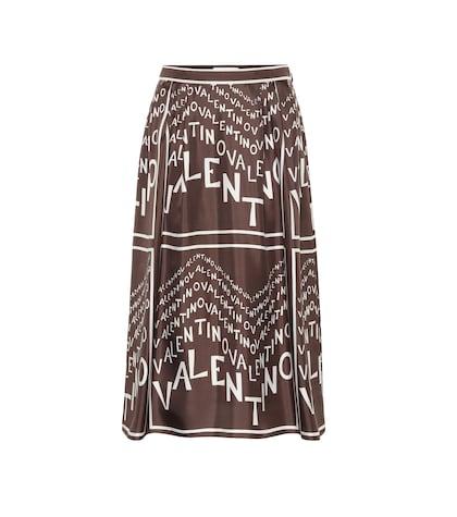 Valentino Printed Silk Midi Skirt