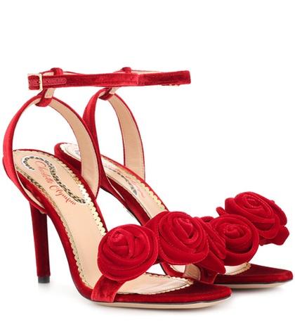 Charlotte Olympia Rositta Velvet Sandals