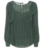 See By Chlo Striped Cotton-blend Ruffle Top