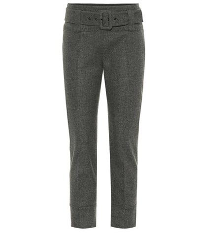 Prada Belted Stretch Wool Pants