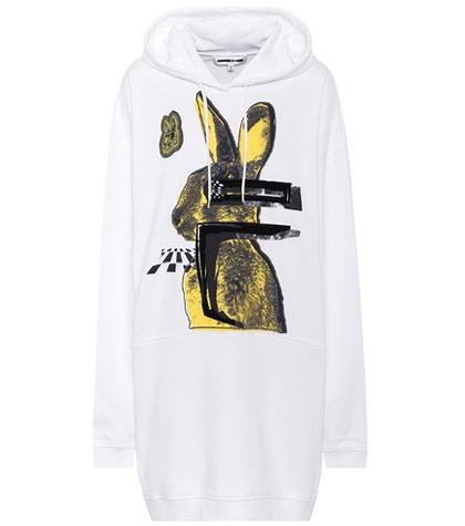 Mcq Alexander Mcqueen Glitch Bunny Cotton Hoodie Dress