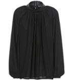 Tom Ford Leather-trimmed Silk Blouse