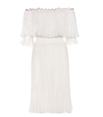 Alexander Mcqueen Silk-blend Off-the-shoulder Dress