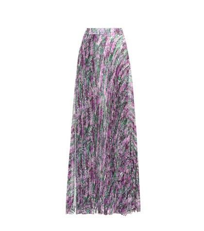 Max Mara Floral-printed Pleated Skirt