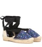 Oscar De La Renta Adriana Embellished Satin Espadrilles
