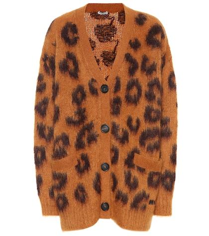 Miu Miu Leopard Mohair-blend Cardigan