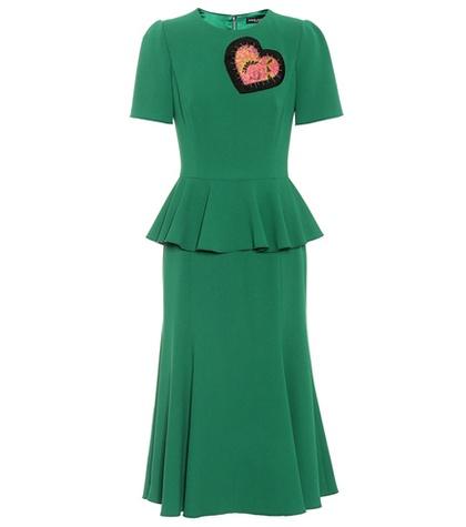 Roger Vivier Heart Patch Peplum Dress