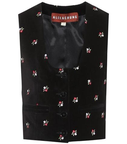 Alexachung Embroidered Velvet Vest