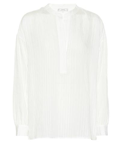 Vince Drapey Stripe Jacquard Blouse