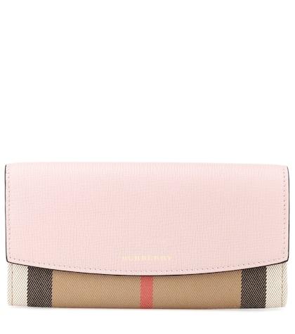 Tory Sport House Check And Leather Wallet