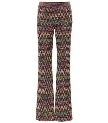 Alexandre Birman Metallic Wool-blend Flared Pants