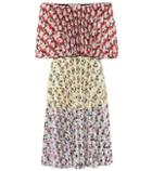 Valentino Floral Pleated Jersey Dress