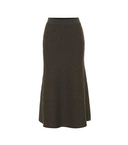 Victoria Beckham Wool Knit Midi Skirt