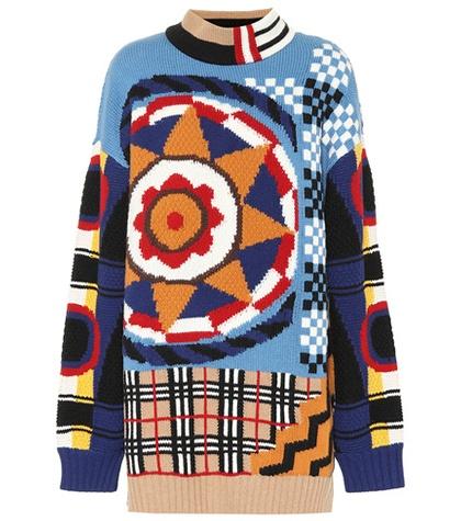 Burberry Intarsia Wool And Cashmere Sweater