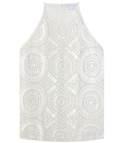 Diane Von Furstenberg Laygin Embellished Silk-georgette Top