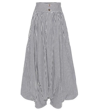 Chlo Striped Cotton Cropped Trousers