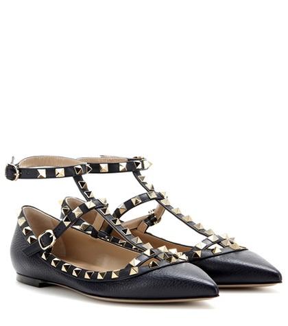 Isabel Marant Valentino Garavani Rockstud Leather Ballerinas