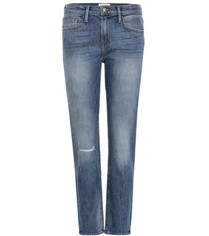 Saint Laurent Le Boy Mid-rise Cropped Jeans