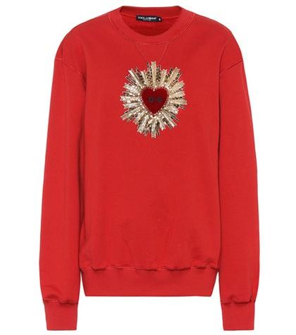 Roger Vivier Embellished Cotton Sweatshirt