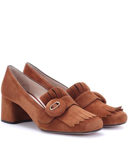 Valentino Suede Loafer Pumps