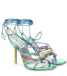 Dolce & Gabbana Kids Embellished Metallic Leather Sandals