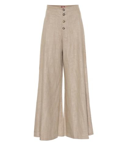 Staud Martin Wide-leg Linen-blend Pants