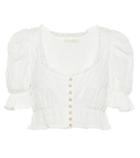 Young Versace Broderie Anglaise Cotton Crop Top