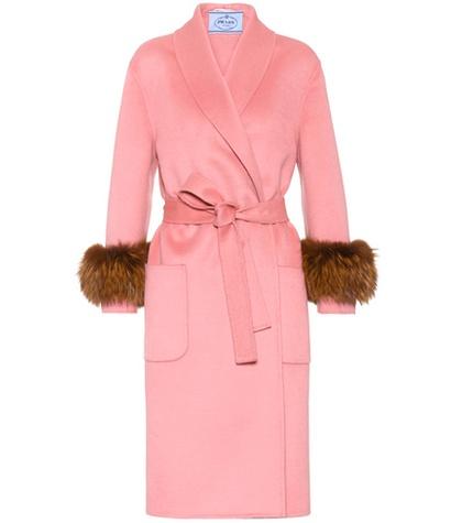 Prada Wool, Angora And Cashgora Fur-trimmed Coat