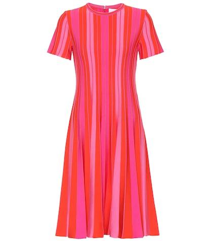 Carolina Herrera Pleated Striped Dress