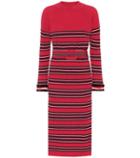 Fendi Striped Wool And Cashmere Dress