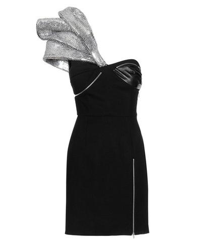 Nike Embellished Wool And Leather Mini Dress