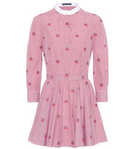 Alexander Mcqueen Rosette Striped Cotton Tunic