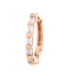 Stone Paris Tiny Hoop Baguette 18kt Rose Gold Hoop Earring With White Diamonds