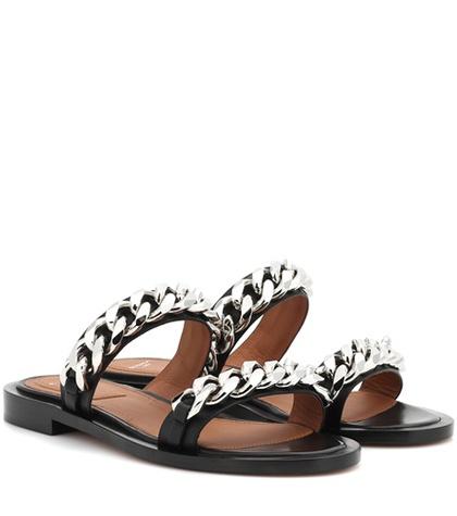 Givenchy Embellished Leather Slides