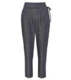 Brunello Cucinelli Cropped Chambray Trousers