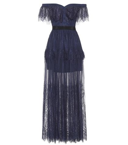 Le Specs Off-the-shoulder Lace Dress