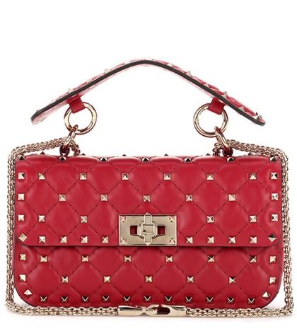 Roger Vivier Valentino Garavani Rockstud Spike Leather Shoulder Bag