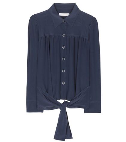 Chlo Cropped Silk Blouse
