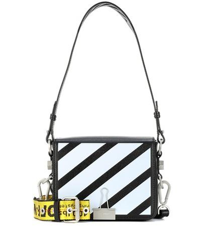 Off-white Diagonal Flap Leather Shoulder Bag