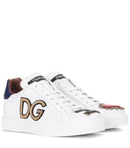 The Row Embellished Leather Sneakers