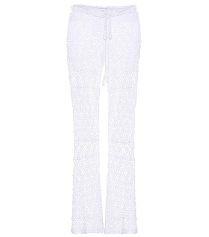 Anna Kosturova Bianca Crocheted Cotton Trousers