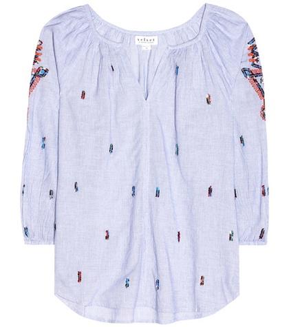 Velvet Shailene Embellished Cotton Top