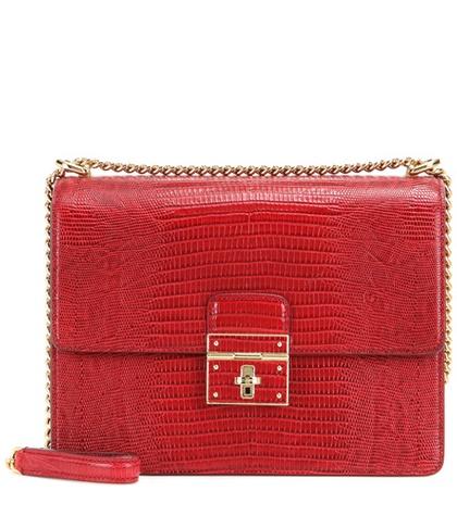 Dolce & Gabbana Rosalia Embossed Leather Shoulder Bag