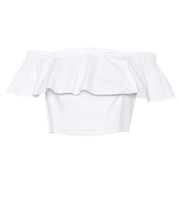 Alexandra Miro Selma Ruffled Cotton Crop Top